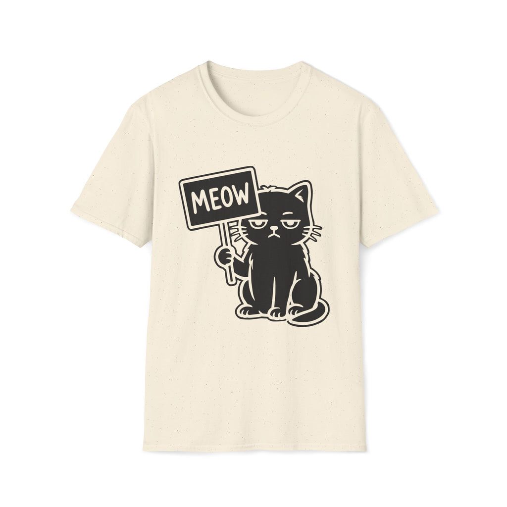 T-Shirt — 'MEOW' Tired Cat Graphic Tee (Tired jokes)