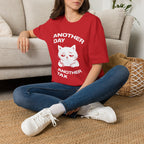 T-Shirt — 'ANOTHER DAY ANOTEHR TAX' Tired Cat Graphic Tee (Tired jokes)