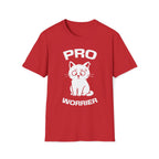 T-Shirt — 'Pro Worrier' Tired Cat Graphic Tee (Tired jokes)