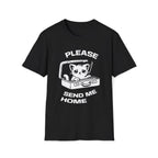 T-Shirt — 'PLEASE SEND ME HOME' Tired Cat Graphic Tee (Tired jokes)