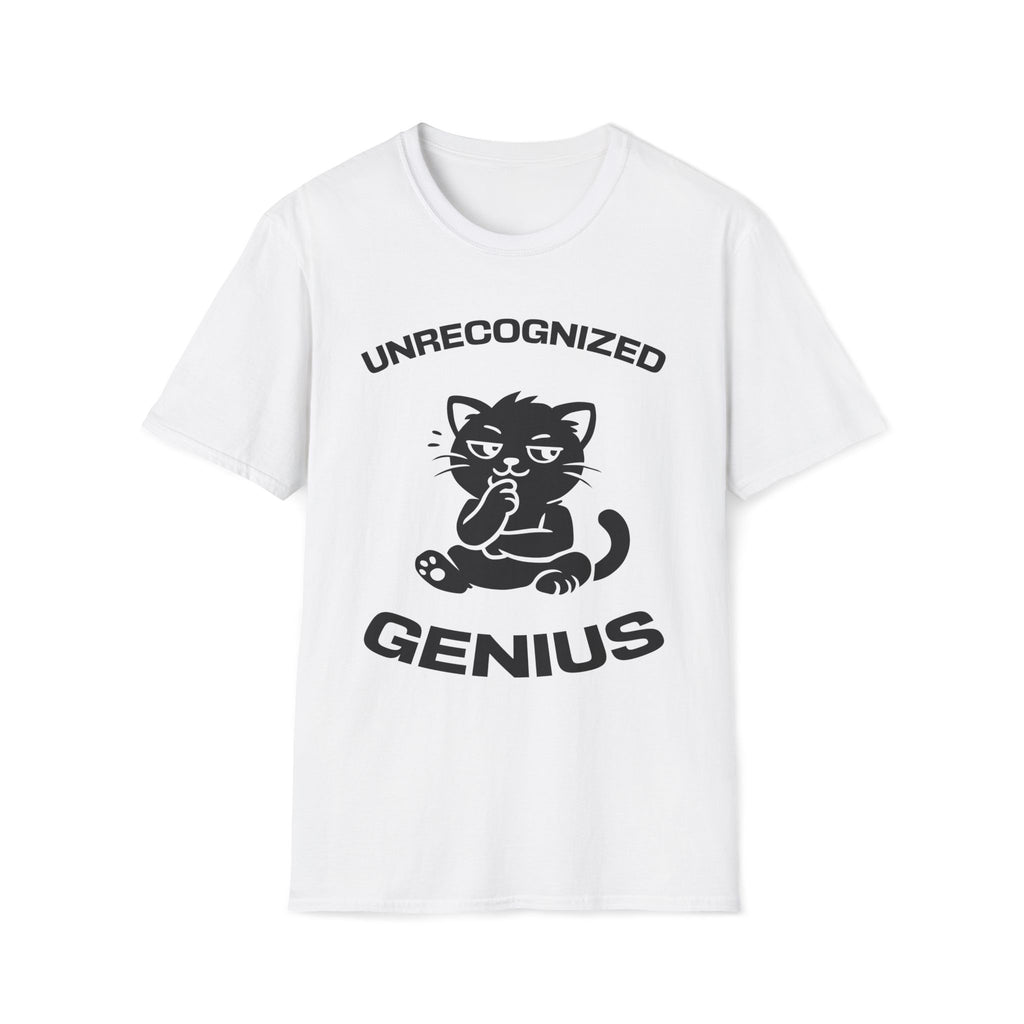 T-Shirt — 'Unrecognized Genius' Tired Cat Graphic Tee (Tired jokes)