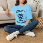 T-Shirt — 'LIMIT YOUR WORDS TO ZERO' Tired Cat Graphic Tee (Tired jokes)