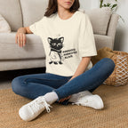 T-Shirt — 'AWAKED ANNOYED ALIVE' Tired Cat Graphic Tee (Tired jokes)