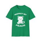 T-Shirt — 'RESPECT MY PEACE' Tired Cat Graphic Tee (Tired jokes)