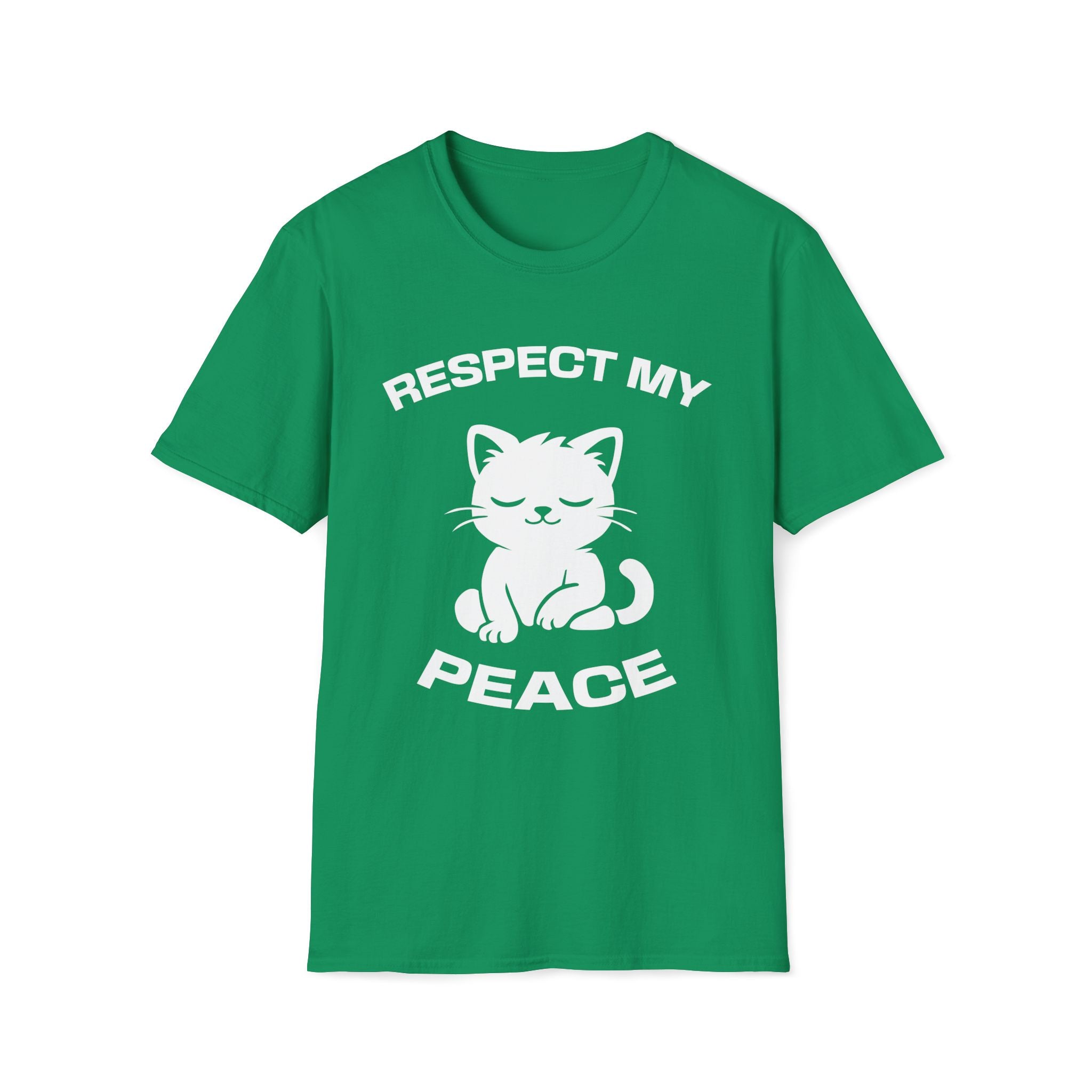 T-Shirt — 'RESPECT MY PEACE' Tired Cat Graphic Tee (Tired jokes)