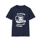 T-Shirt — 'PLEASE SEND ME HOME' Tired Cat Graphic Tee (Tired jokes)