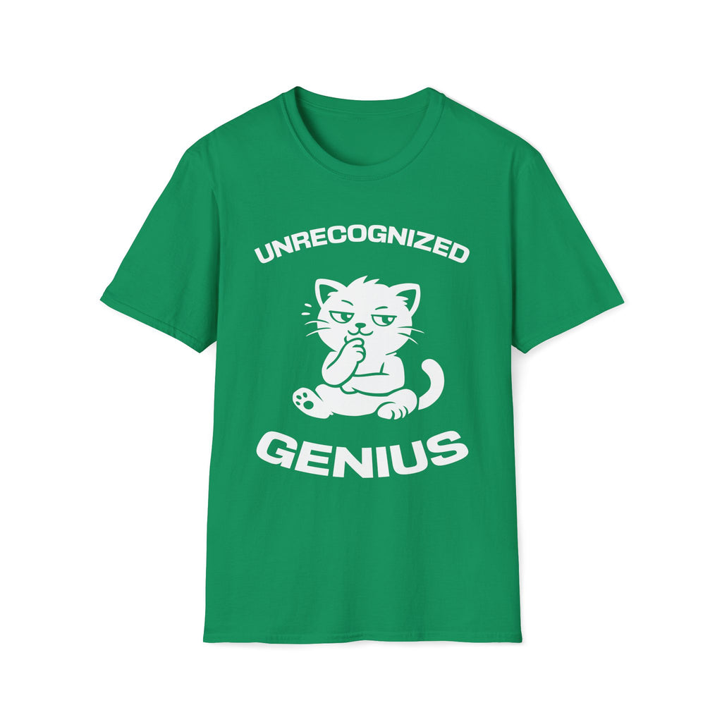T-Shirt — 'Unrecognized Genius' Tired Cat Graphic Tee (Tired jokes)