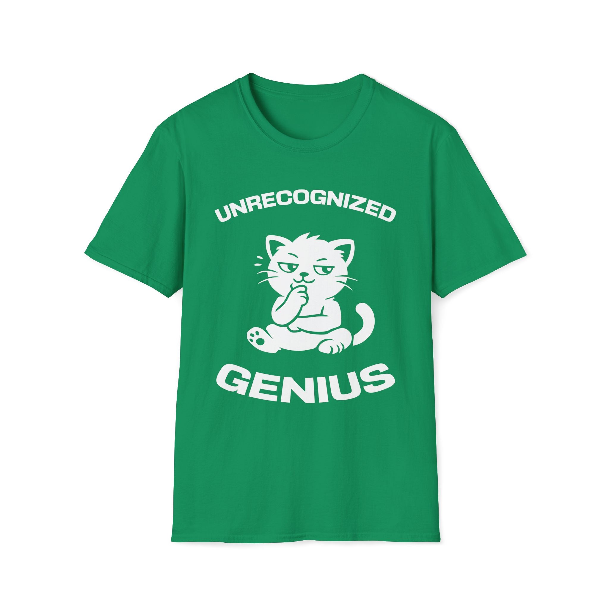 T-Shirt — 'Unrecognized Genius' Tired Cat Graphic Tee (Tired jokes)