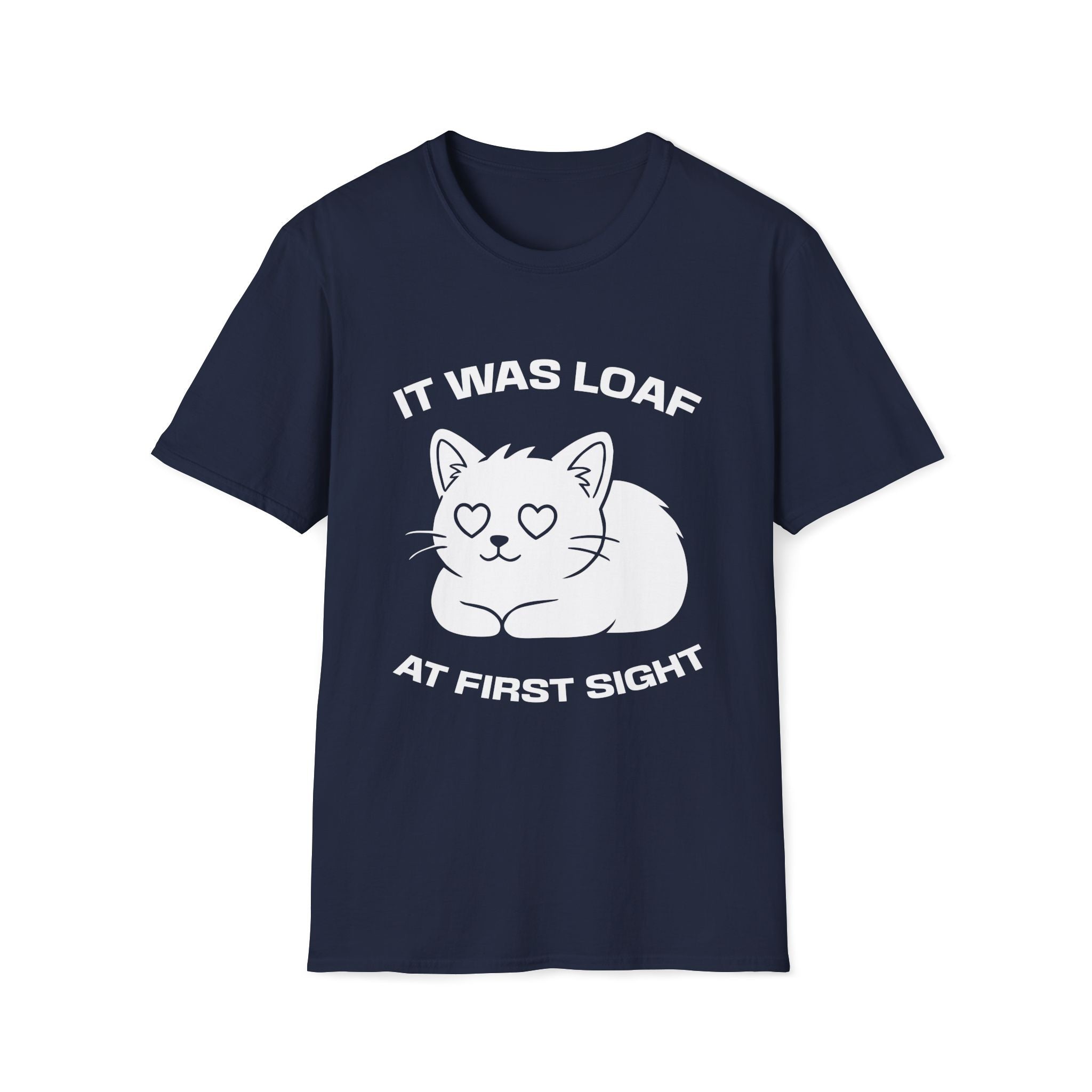 T-Shirt — 'IT WAS LOAF AT FIRST SIGHT' Tired Cat Graphic Tee (Tired jokes)