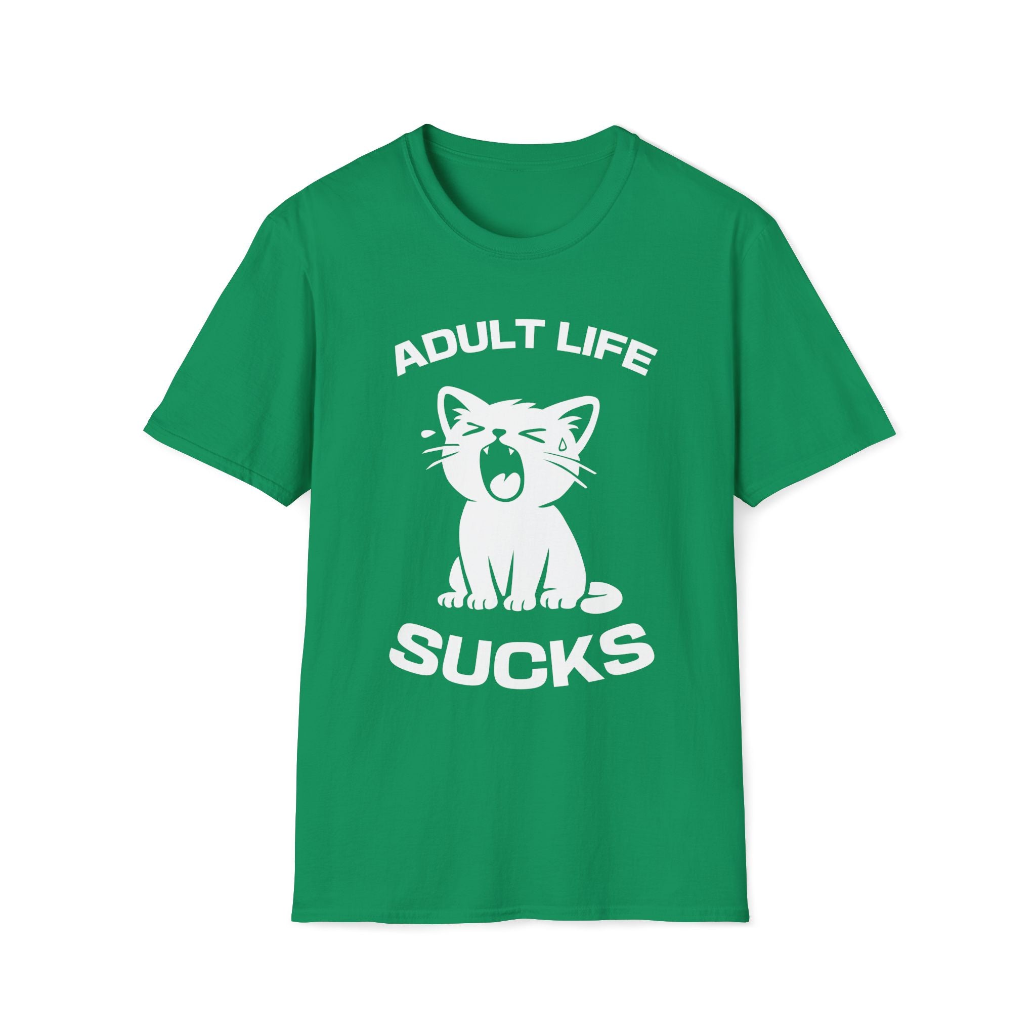 T-Shirt — 'Adult Life Sucks ' Tired Cat Graphic Tee (Tired jokes)