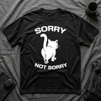 T-Shirt — 'Sorry Not Sorry' Tired Cat Graphic Tee (Tired jokes)
