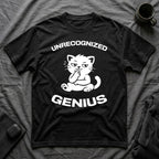 T-Shirt — 'Unrecognized Genius' Tired Cat Graphic Tee (Tired jokes)