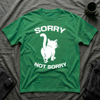 T-Shirt — 'Sorry Not Sorry' Tired Cat Graphic Tee (Tired jokes)