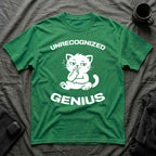 T-Shirt — 'Unrecognized Genius' Tired Cat Graphic Tee (Tired jokes)