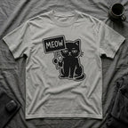 T-Shirt — 'MEOW' Tired Cat Graphic Tee (Tired jokes)