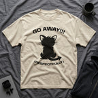 T-Shirt — 'GO AWAY RESPECTFULLY' Tired Cat Graphic Tee (Tired jokes)