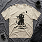 T-Shirt — 'HOWLING INTERNALLY' Tired Cat Graphic Tee (Tired jokes)