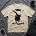 T-Shirt — 'Sorry Not Sorry' Tired Cat Graphic Tee (Tired jokes)