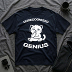 T-Shirt — 'Unrecognized Genius' Tired Cat Graphic Tee (Tired jokes)