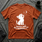 T-Shirt — 'HOWLING INTERNALLY' Tired Cat Graphic Tee (Tired jokes)