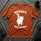 T-Shirt — 'Sorry Not Sorry' Tired Cat Graphic Tee (Tired jokes)