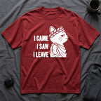 T-Shirt — 'I CAME I SAW I LEAVE' Tired Cat Graphic Tee (Tired jokes)
