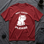 T-Shirt — 'Not Today Please' Tired Cat Graphic Tee (Tired jokes)