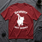 T-Shirt — 'Sorry Not Sorry' Tired Cat Graphic Tee (Tired jokes)