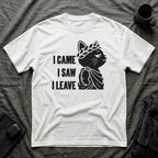 T-Shirt — 'I CAME I SAW I LEAVE' Tired Cat Graphic Tee (Tired jokes)