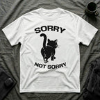 T-Shirt — 'Sorry Not Sorry' Tired Cat Graphic Tee (Tired jokes)